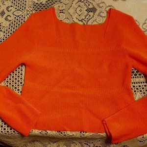 Ladies Orange Size M Crop Top Sweater